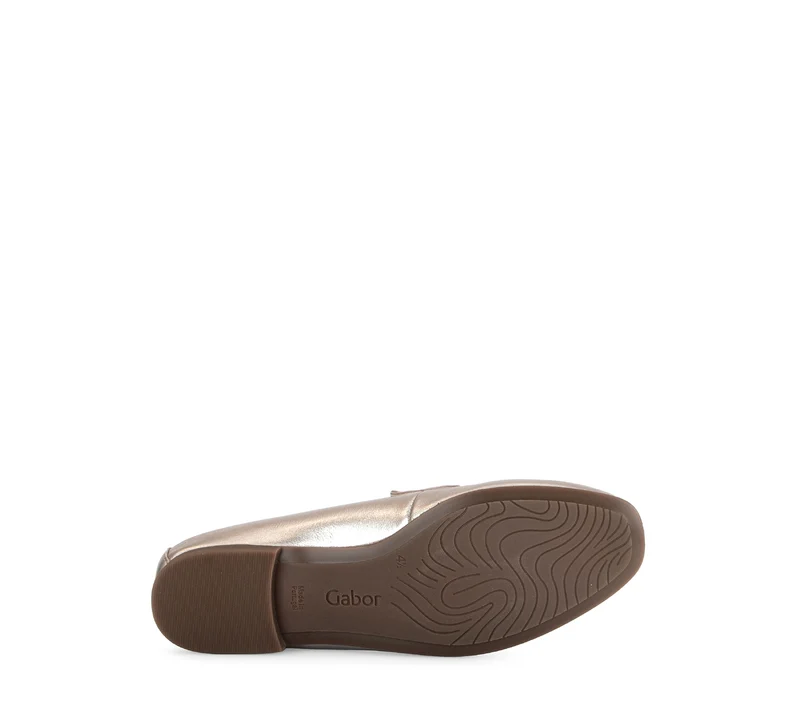 Mocassins dorés en cuir métallisé