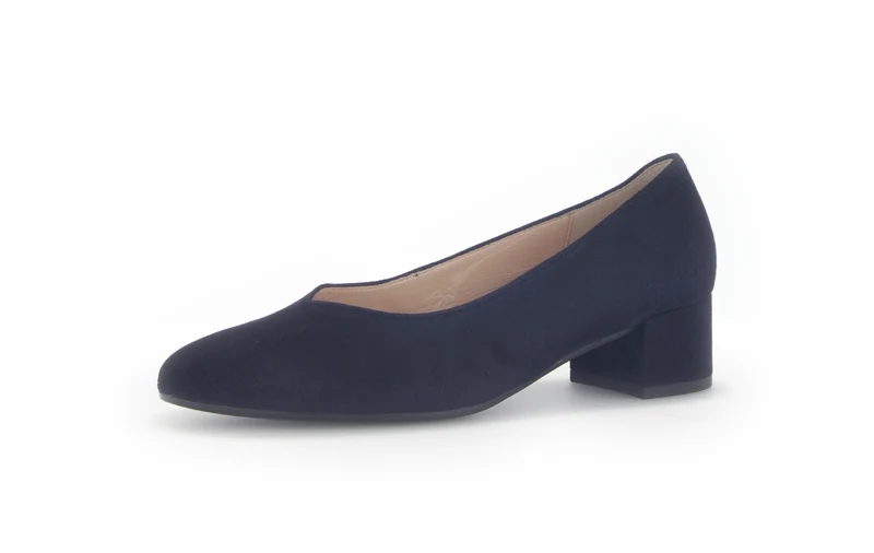 Escarpins bleus en cuir velours