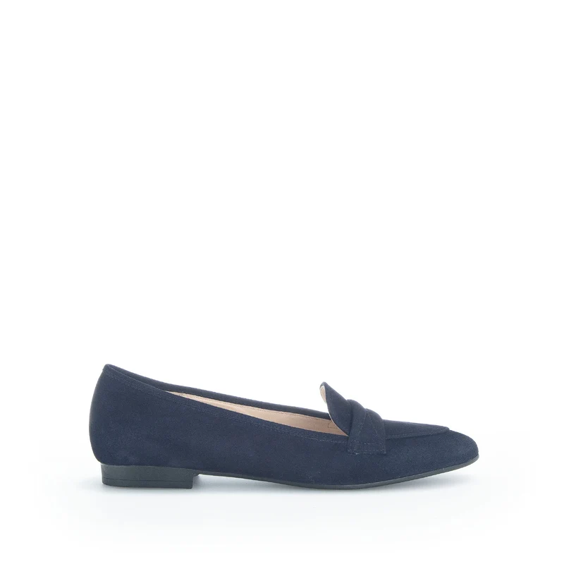 Mocassins bleus en cuir
