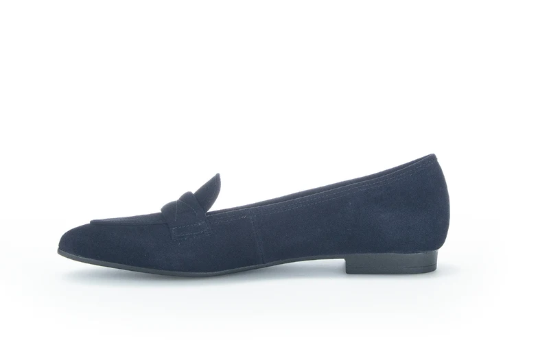 Mocassins bleus en cuir