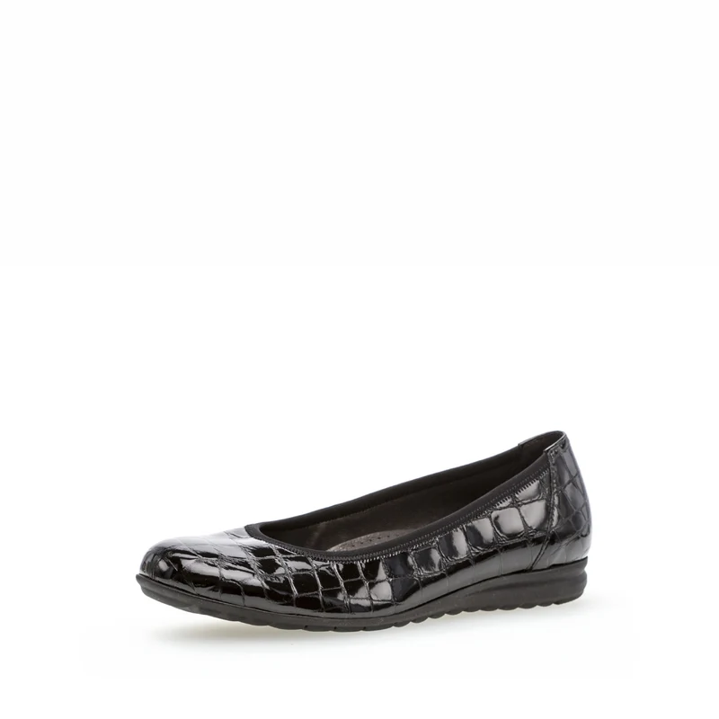 Ballerines noires vernies effet reptile