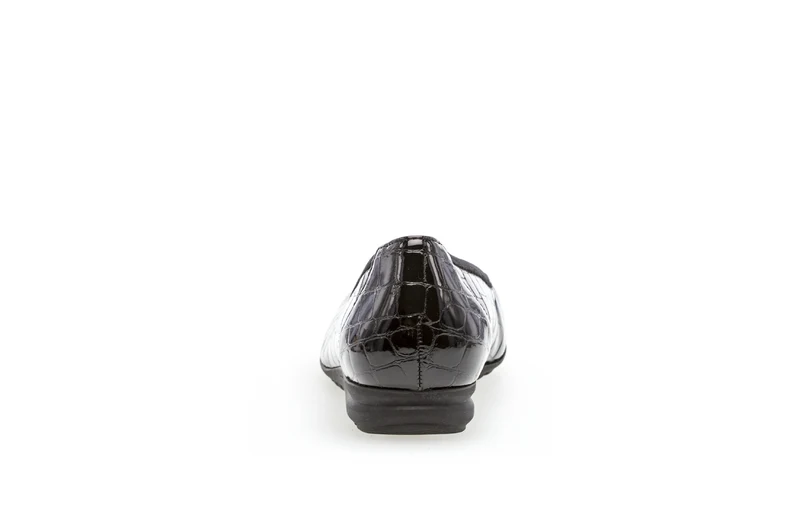 Ballerines noires vernies effet reptile