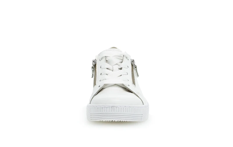 Baskets blanches en cuir lisse