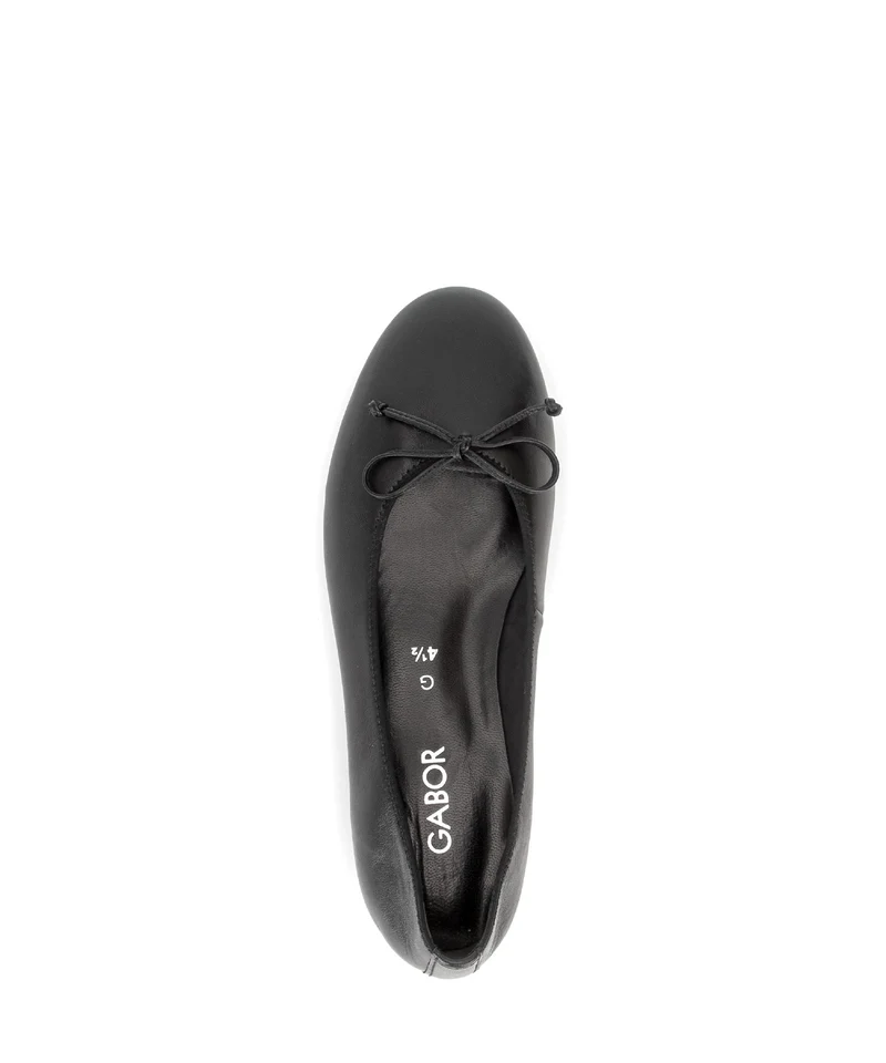 Ballerines noires en cuir lisse