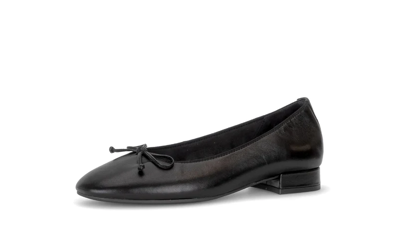 Ballerines noires en cuir lisse