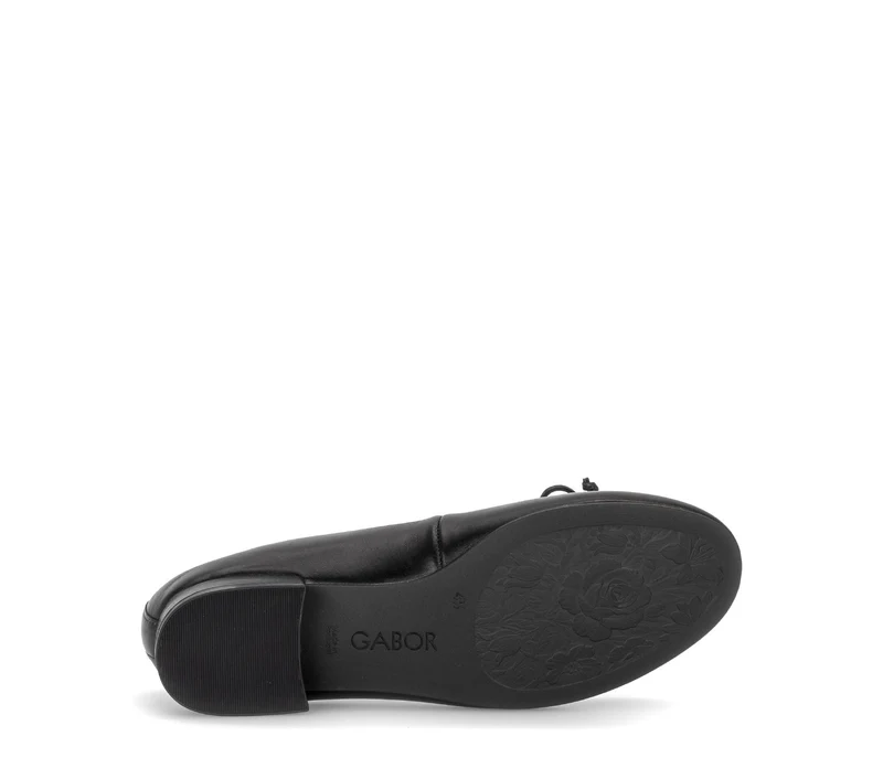 Ballerines noires en cuir lisse