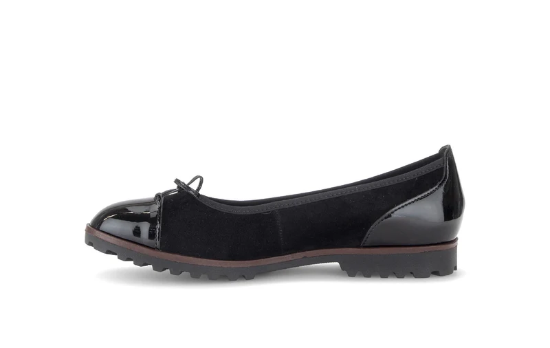Ballerines noires en nubuck et vernis