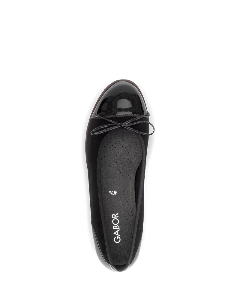 Ballerines noires en nubuck et vernis