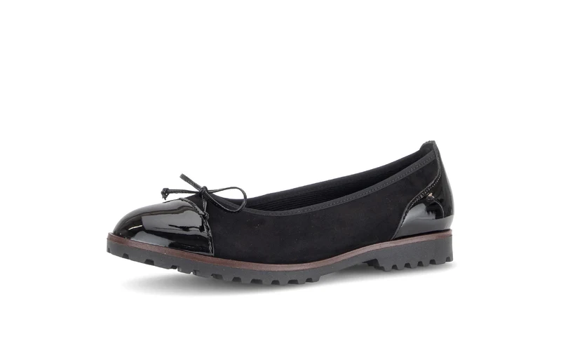 Ballerines noires en nubuck et vernis