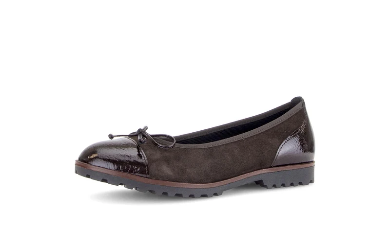Ballerines marron en nubuck et vernis