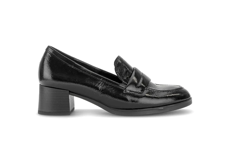 Mocassins noirs en cuir verni