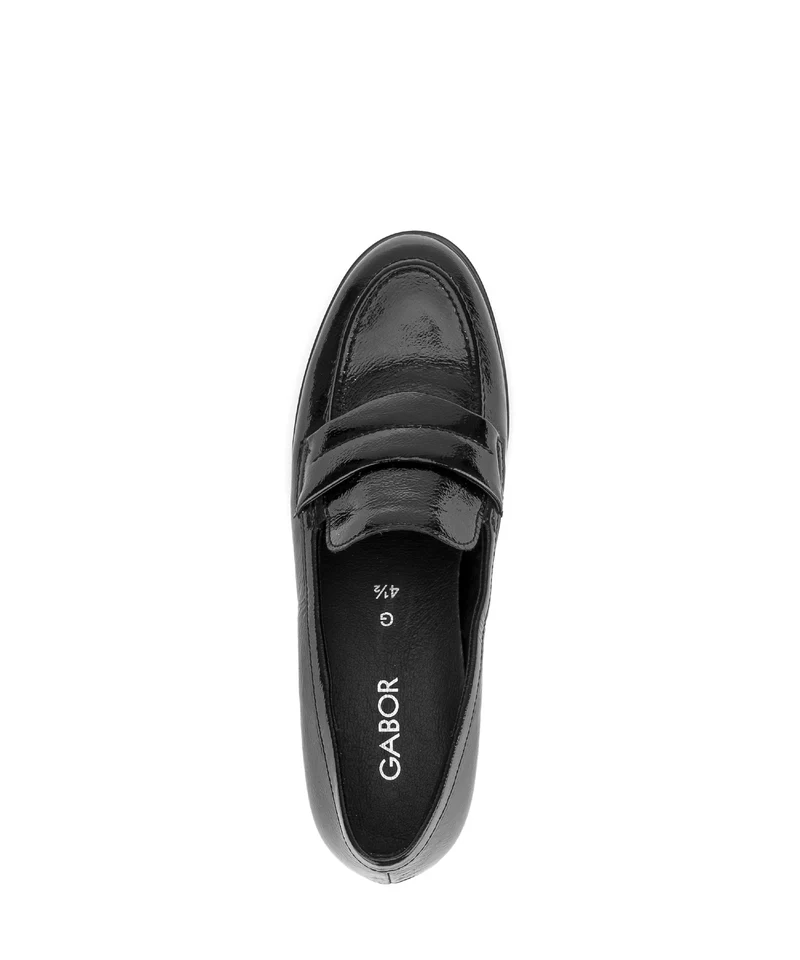 Mocassins noirs en cuir verni