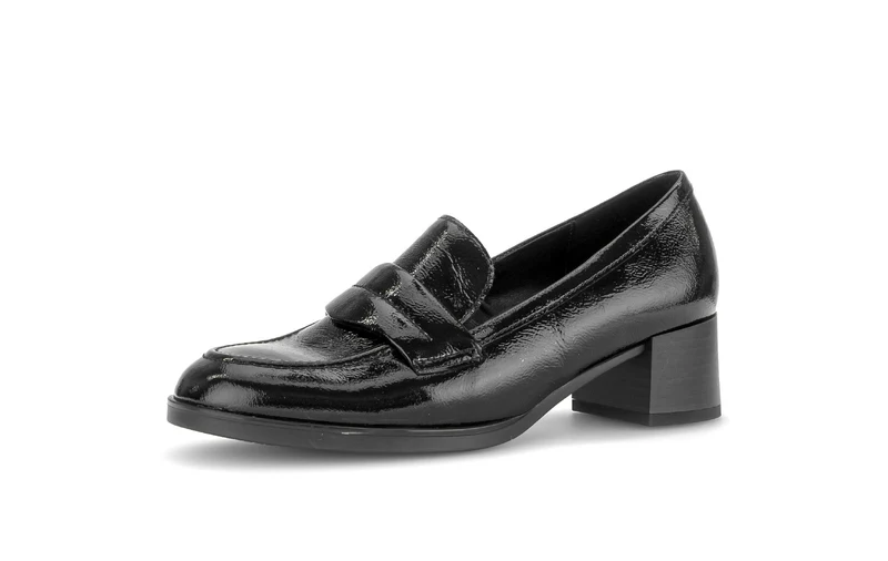 Mocassins noirs en cuir verni
