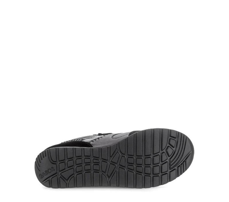 Baskets noires en cuirs combinés