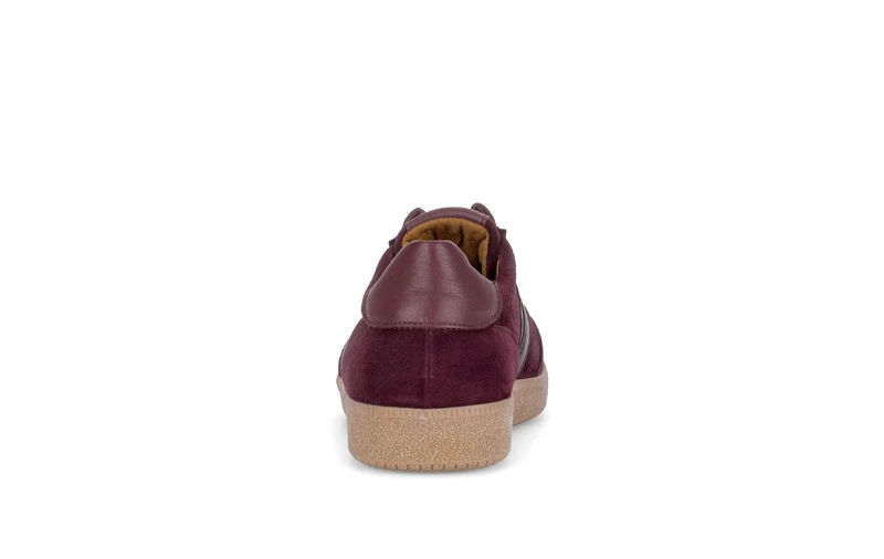 Baskets merlot en cuirs combinés