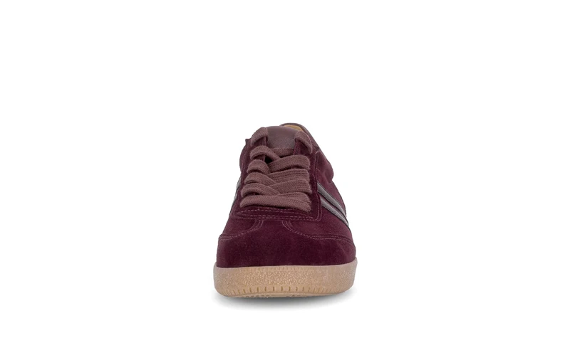 Baskets merlot en cuirs combinés
