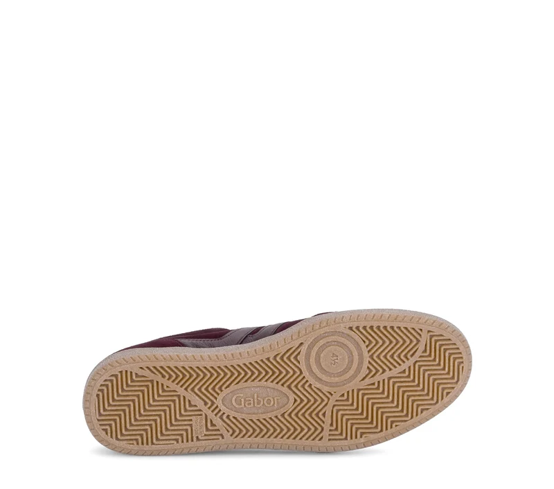 Baskets merlot en cuirs combinés