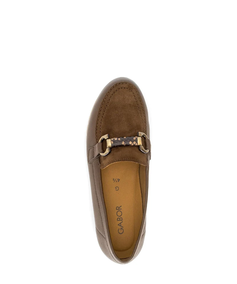 Mocassins marron en cuirs combinés