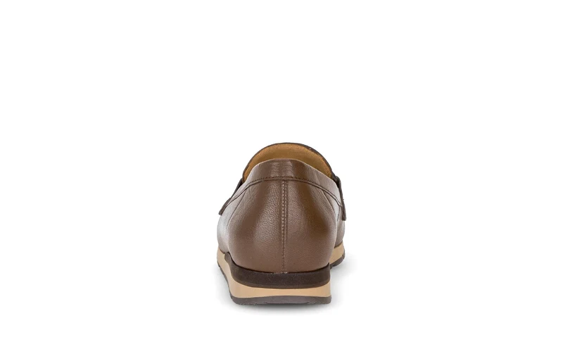 Mocassins marron en cuirs combinés