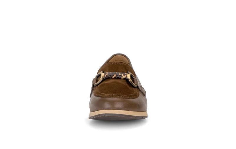 Mocassins marron en cuirs combinés