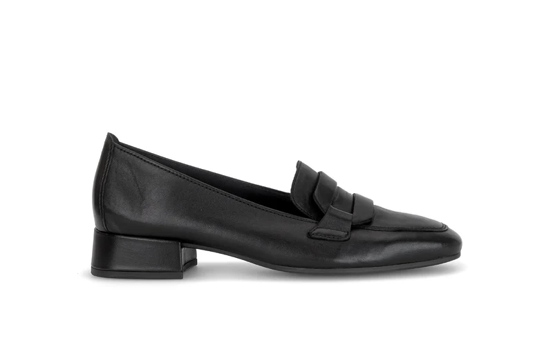 Mocassins noirs en cuir lisse