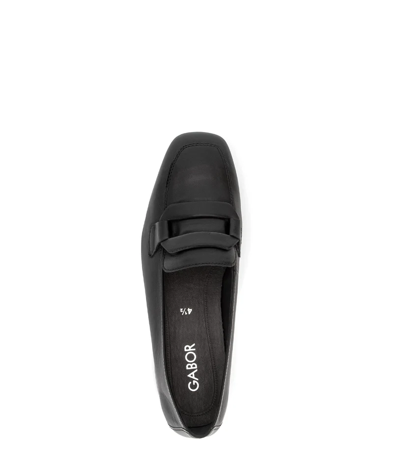 Mocassins noirs en cuir lisse