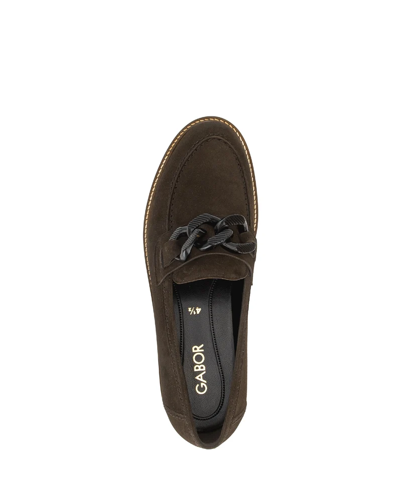 Mocassins marron en cuir velours