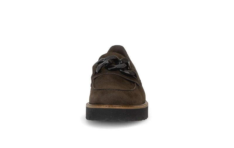 Mocassins marron en cuir velours