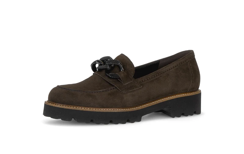 Mocassins marron en cuir velours