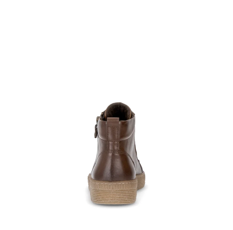 Baskets montantes cognac en cuir lisse