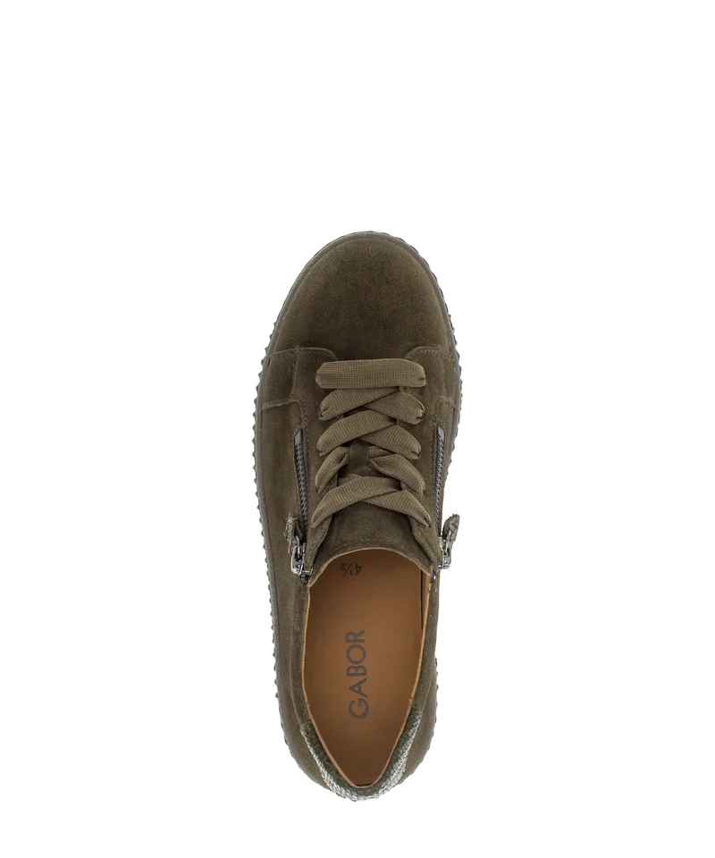 Baskets kaki en daim