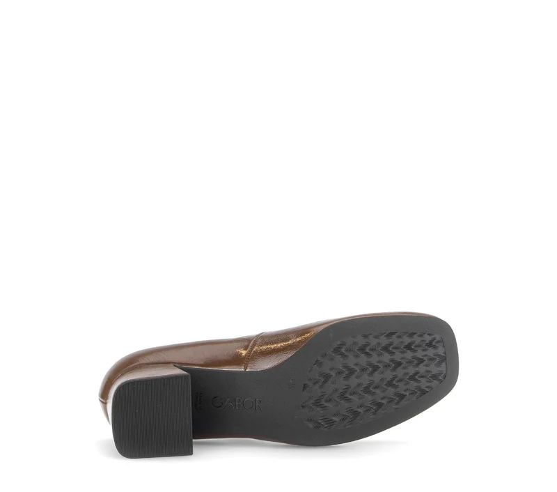 Escarpins marron en cuir verni