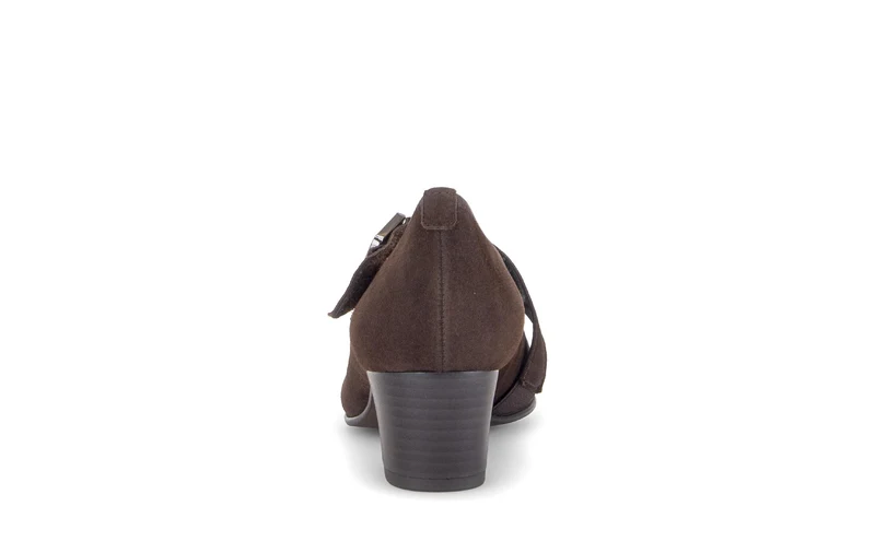 Escarpins marron en cuir velours