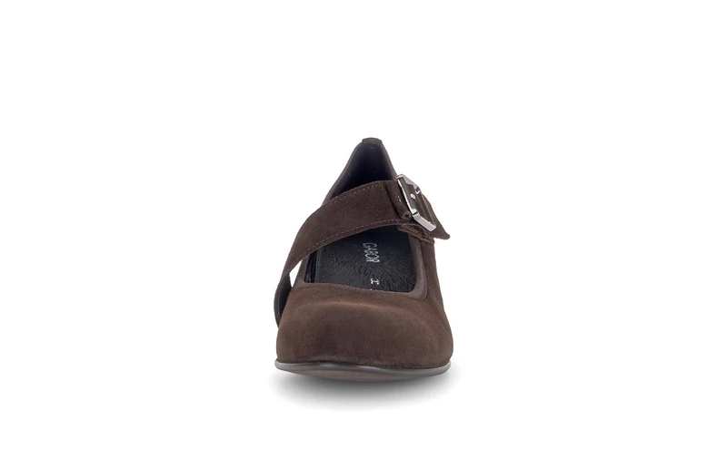Escarpins marron en cuir velours