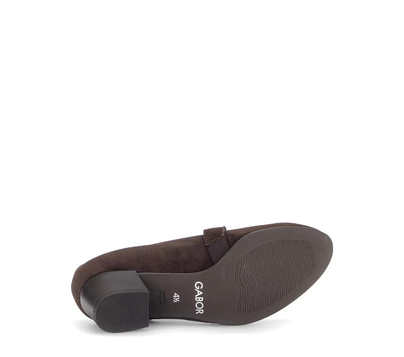 Escarpins marron en cuir velours