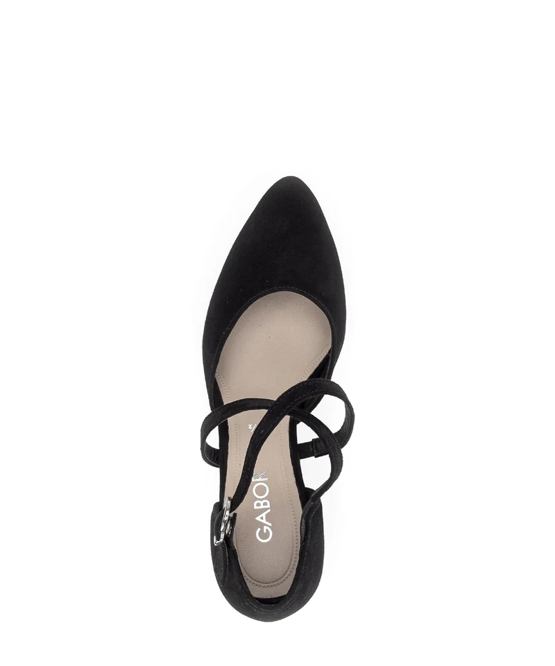 Escarpins noirs en cuir velours