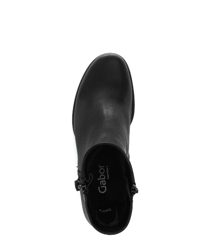 Bottines noires en cuir lisse
