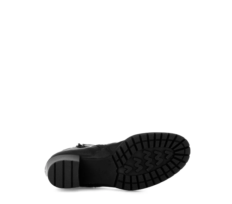 Bottines noires en cuir lisse