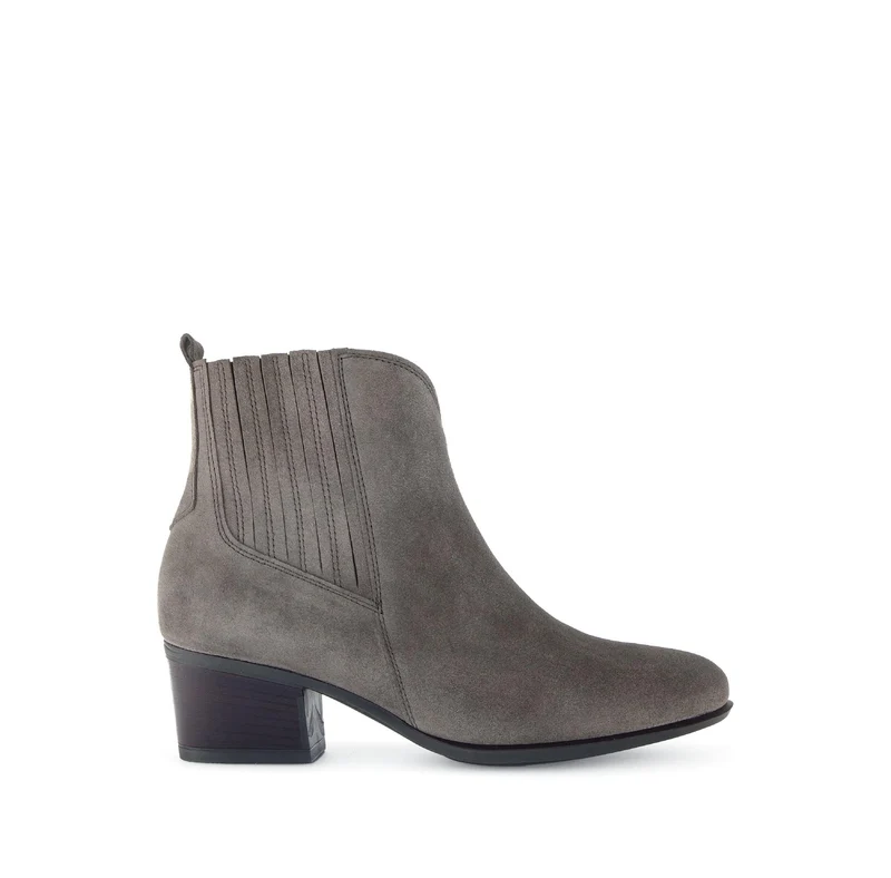 Bottines taupe en cuir velours