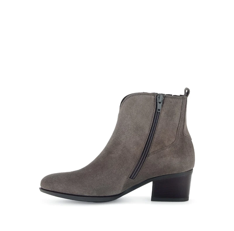 Bottines taupe en cuir velours
