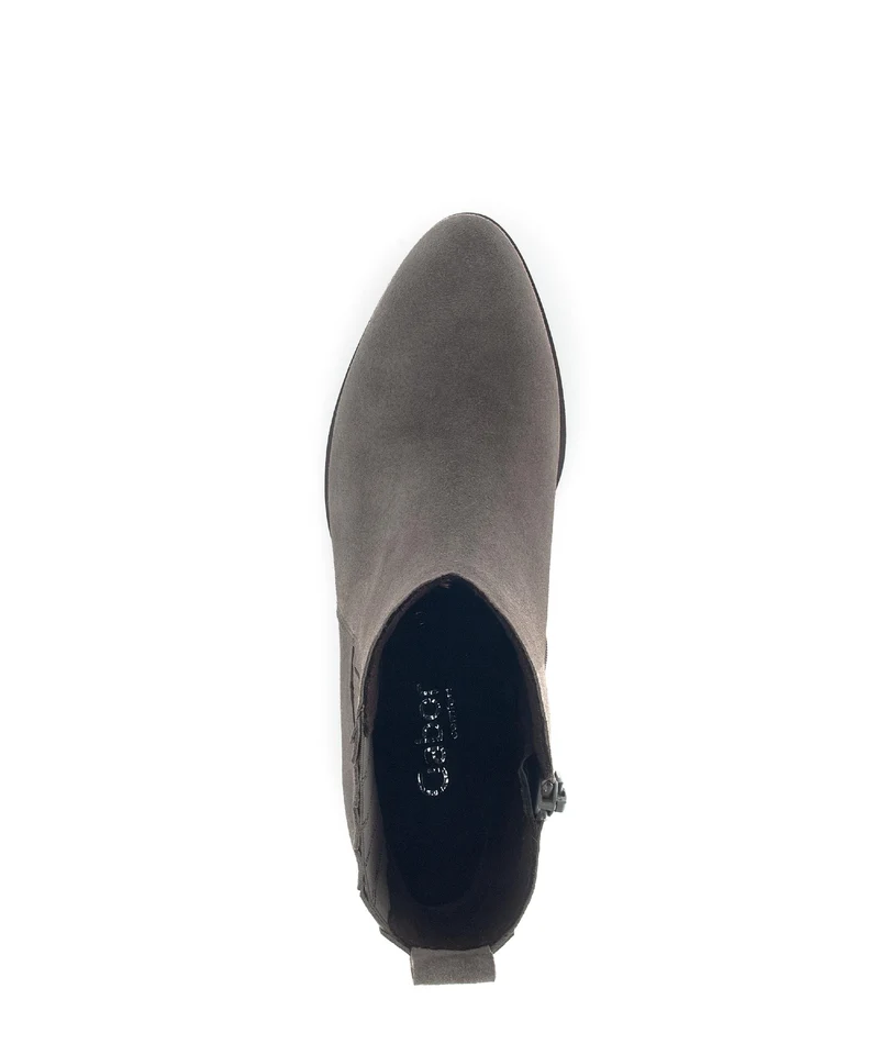 Bottines taupe en cuir velours