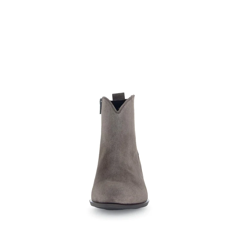 Bottines taupe en cuir velours