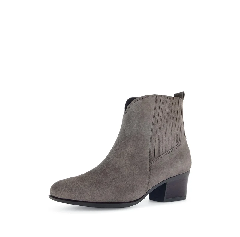 Bottines taupe en cuir velours