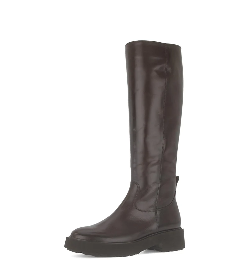 Bottes cognac en cuir lisse