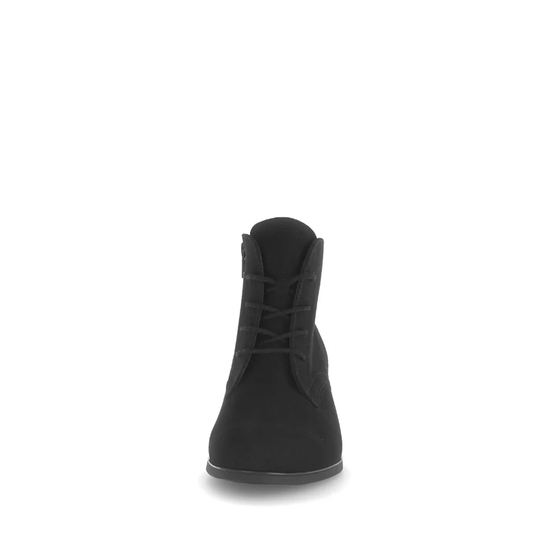 Bottines noires en cuir velours