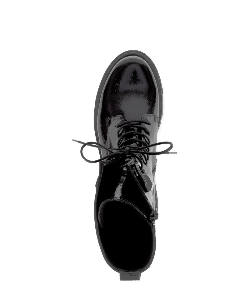 Bottines noires en cuir verni