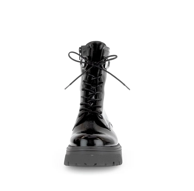 Bottines noires en cuir verni
