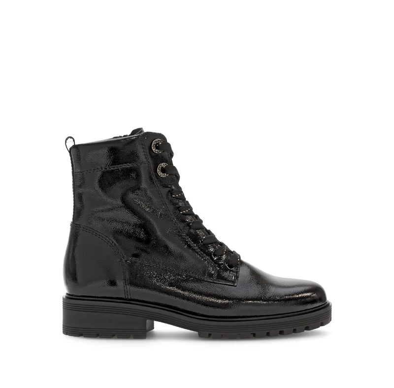 Bottines noires en cuir verni