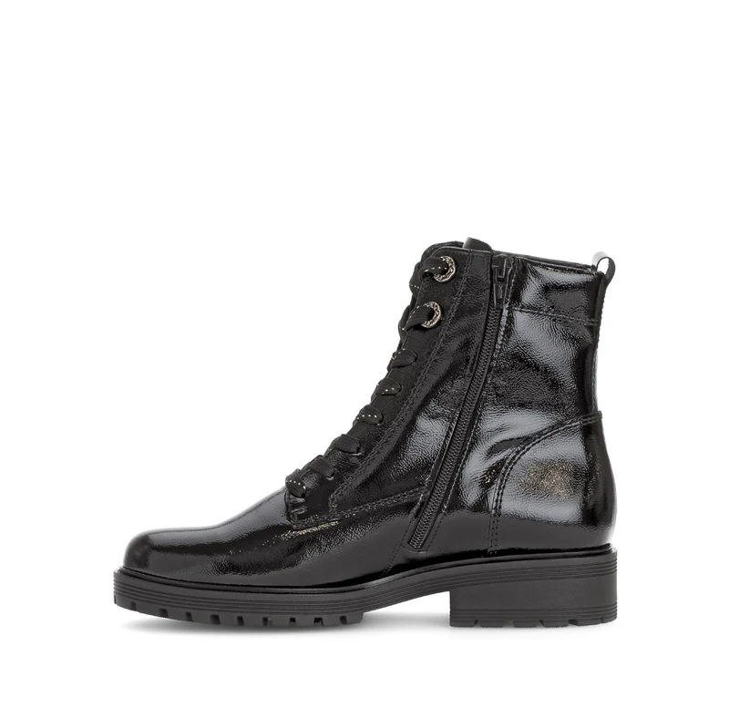 Bottines noires en cuir verni