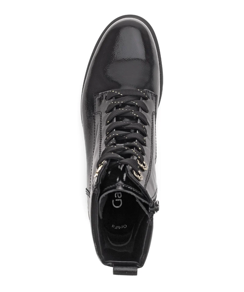 Bottines noires en cuir verni